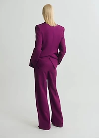 Straight-fit linen-blend suit pants