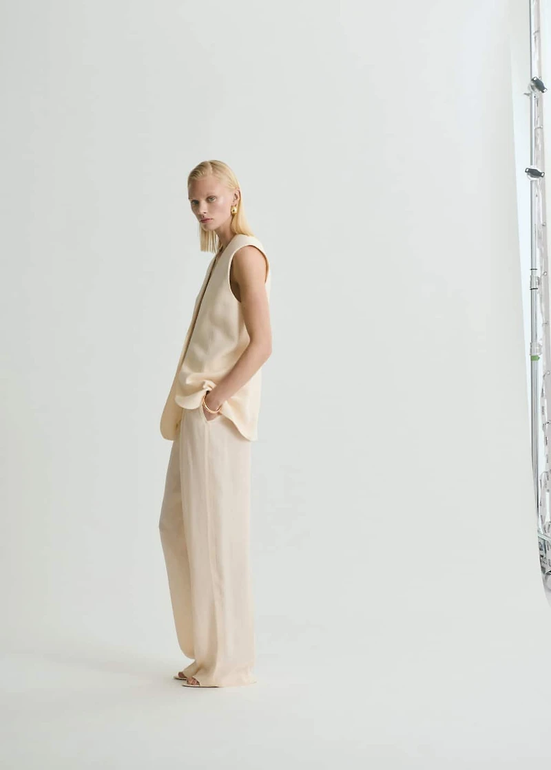Straight-fit suit pants