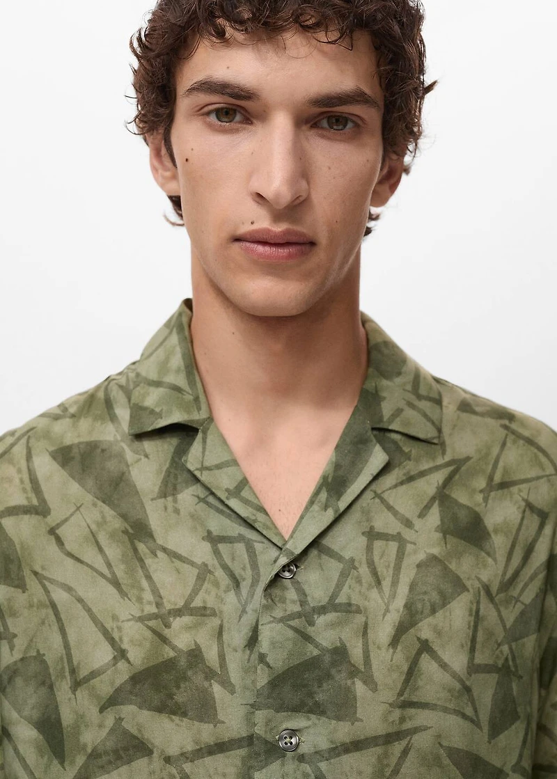 Printed bowling shirt