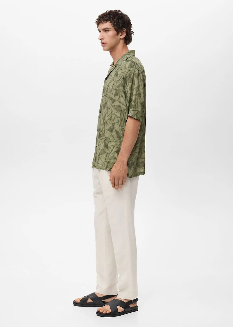 Printed bowling shirt