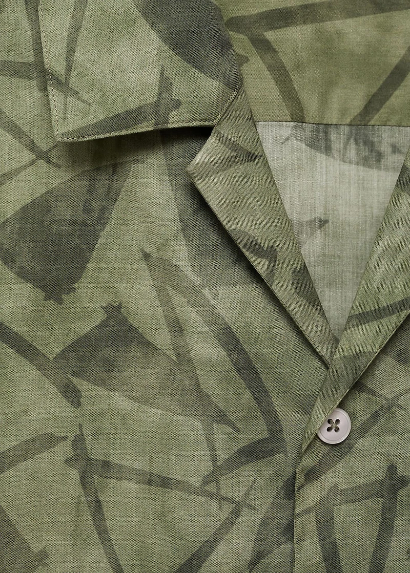 Printed bowling shirt