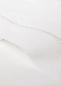 Cotton percale hemstitched top sheet for 150/160 cm bed