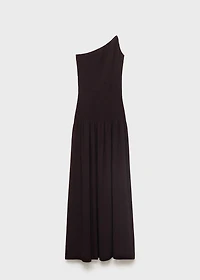 Asymmetrical dress with gathered body