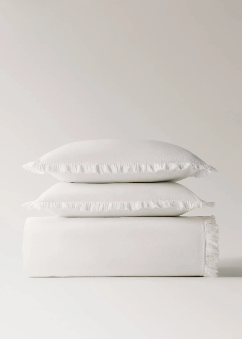 Percale cotton duvet cover with chiffon ruffle for cm bed
