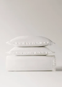 Percale cotton duvet cover with chiffon ruffle for cm bed