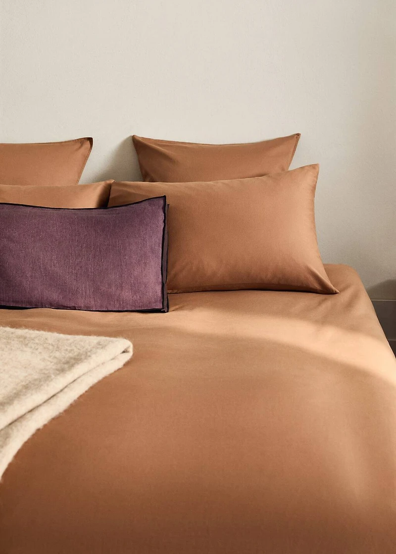Washed cotton satin double-stitched duvet cover for / cm bed