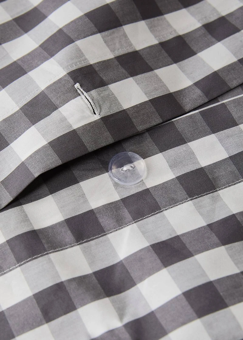 Percale cotton gingham check duvet cover for cm bed