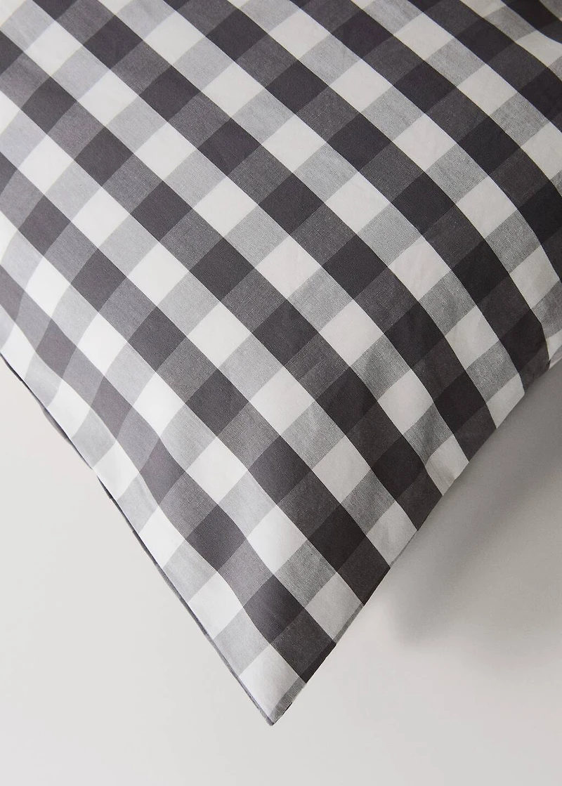 Percale cotton gingham check duvet cover for cm bed