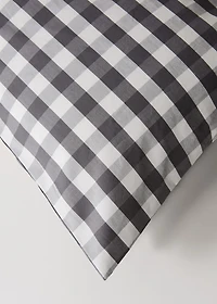 Percale cotton gingham check duvet cover for 180/200 cm bed