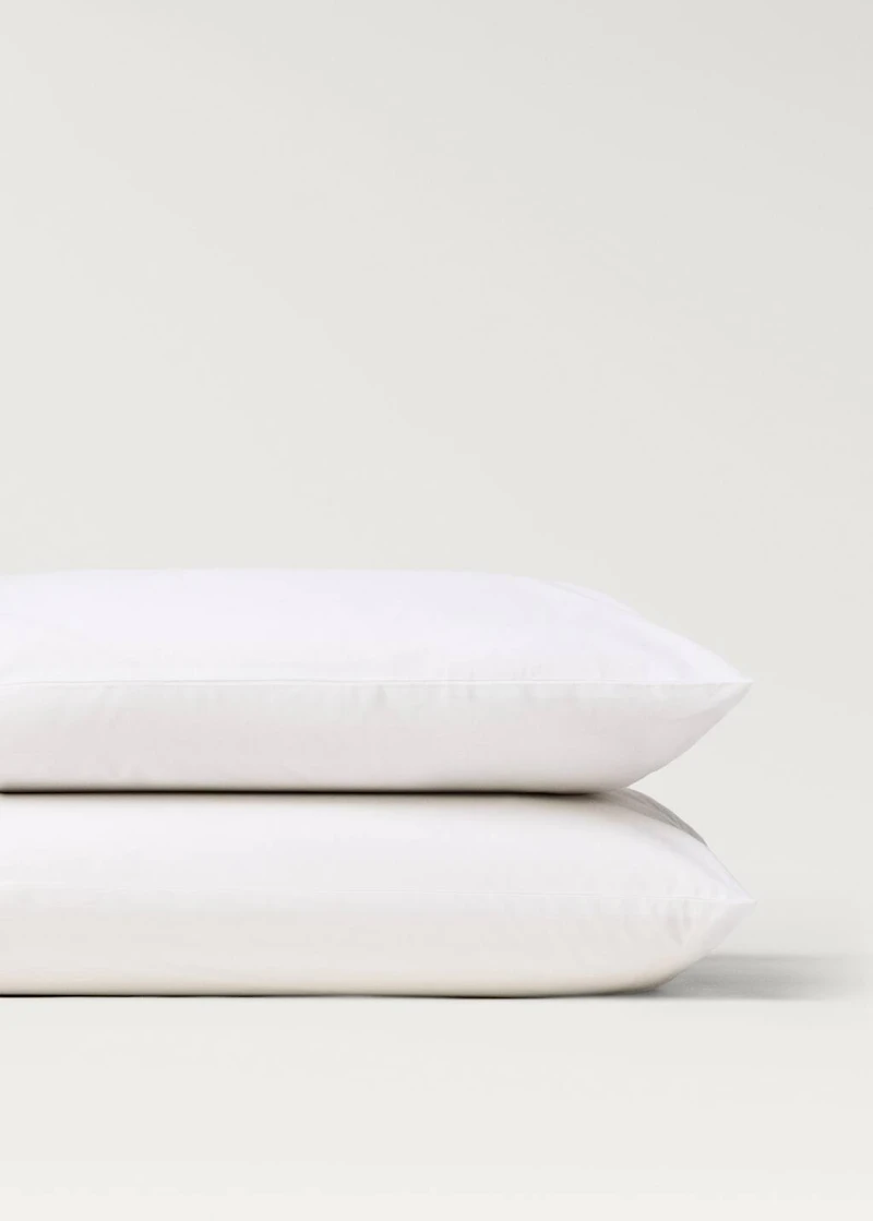 Two cotton percale pillowcases 50x75cm