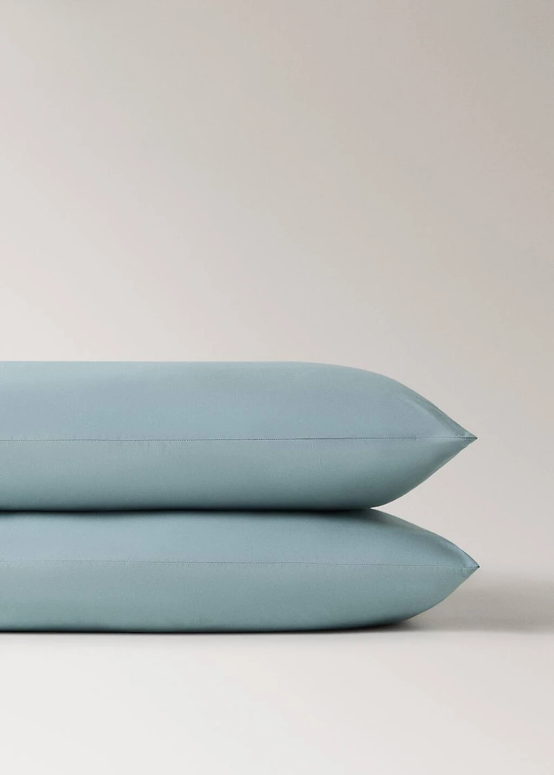 Two cotton percale pillowcases 50x75cm