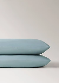 Two cotton percale pillowcases 50x75cm