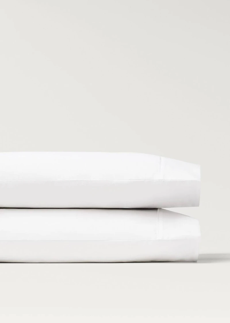 Two 300-thread count cotton percale pillowcases 50x75 cm