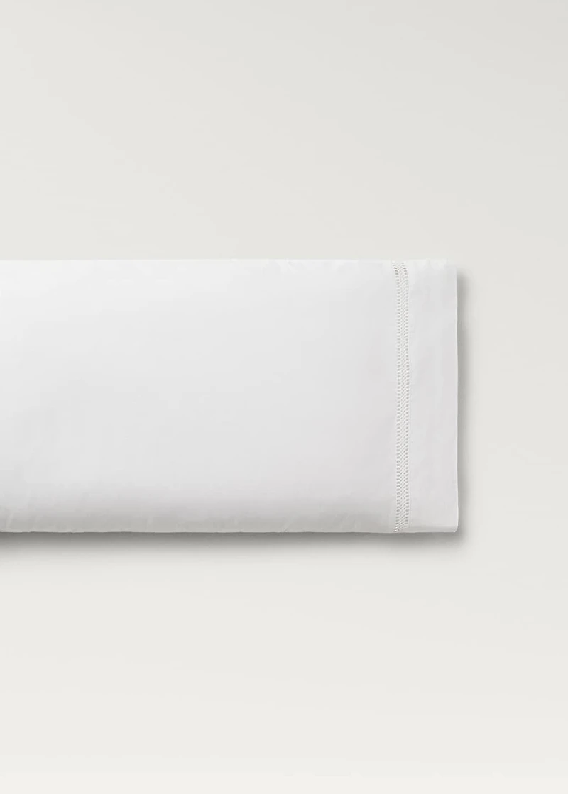 Cotton percale pillowcase with lace insert 45x110 cm