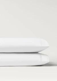 Two cotton percale pillowcases with lace insert 50x75 cm