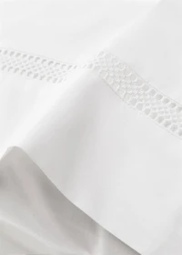 Two cotton percale pillowcases with lace insert 50x75 cm