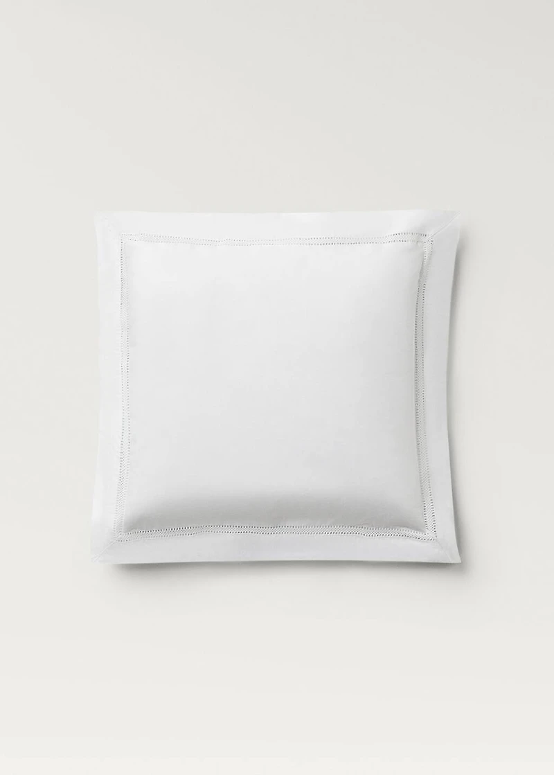 Two cotton percale pillowcases with inset 60x60 cm