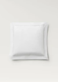 Two cotton percale pillowcases with inset 60x60 cm
