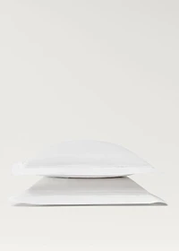 Two cotton percale pillowcases with inset 60x60 cm