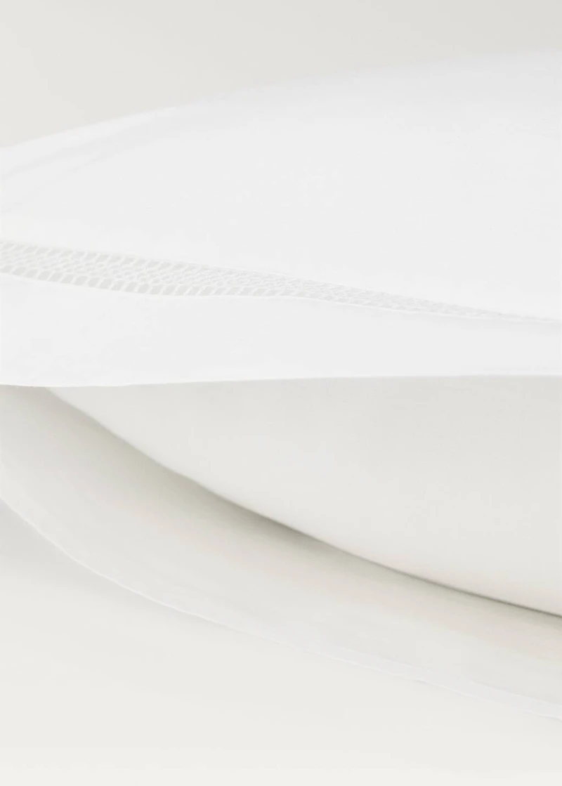 Two cotton percale pillowcases with inset 60x60 cm