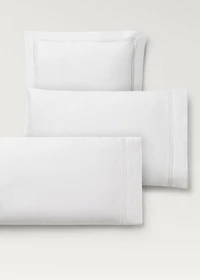 Two cotton percale pillowcases with inset 60x60 cm