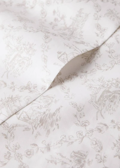 Toile de Jouy percale cotton children's top sheet for 90 cm bed