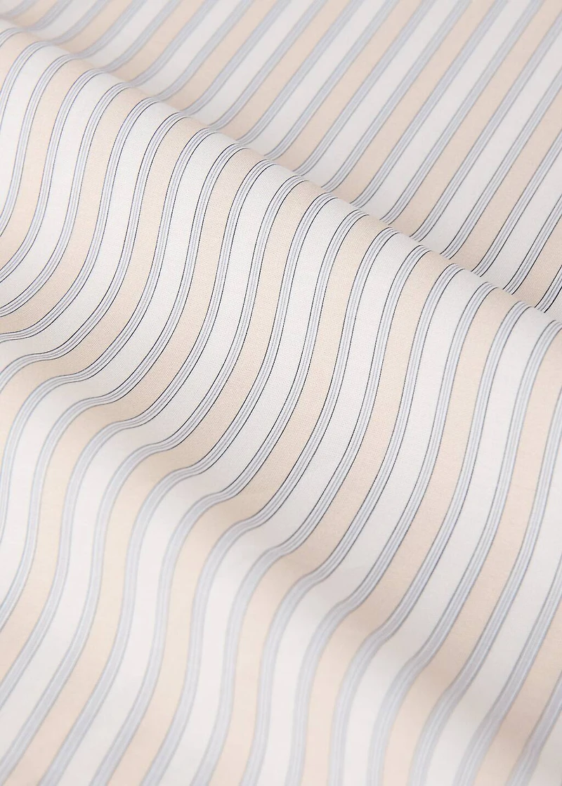 Children's percale cotton top sheet with fine stripe print for 135/140 cm bed