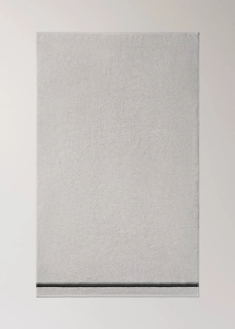 Bath towel with striped trim