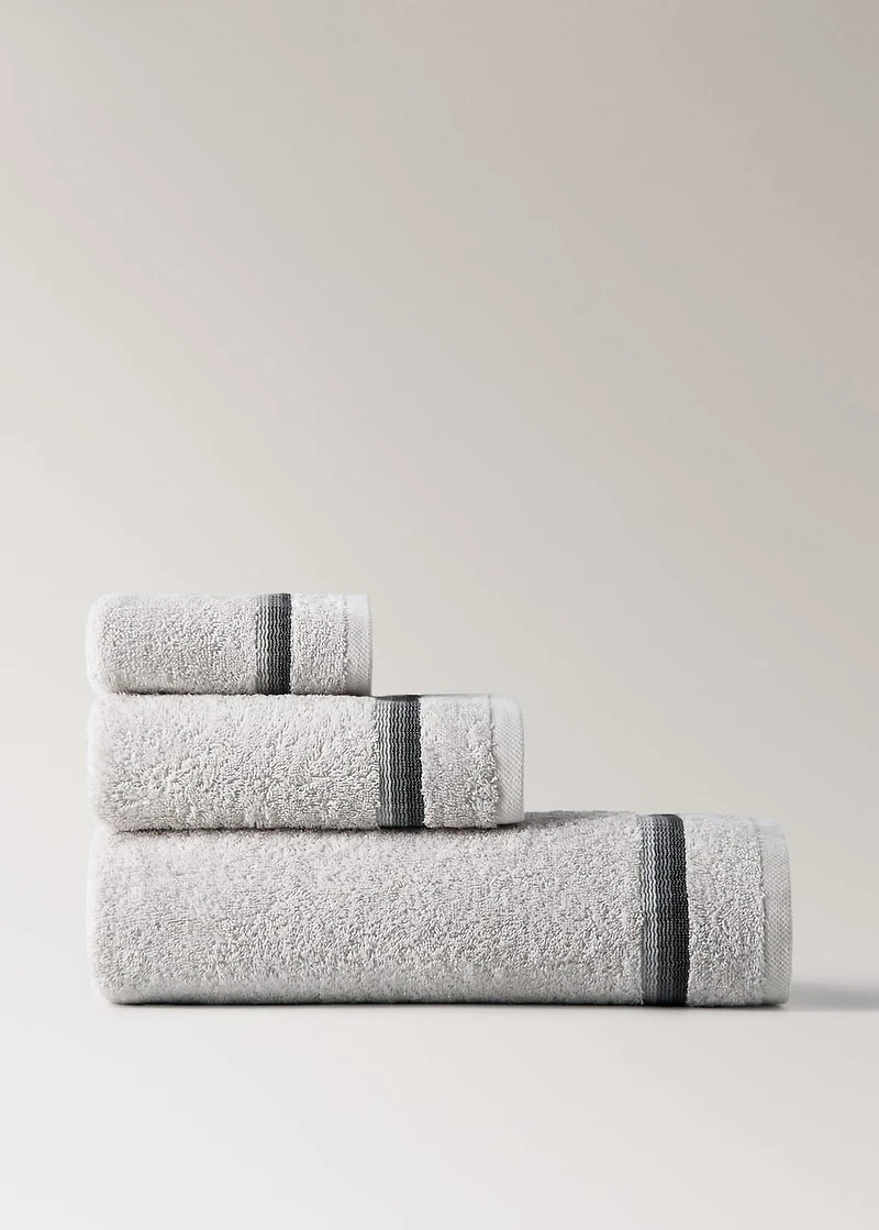 Hand towel with striped trim