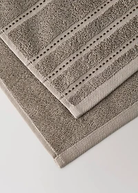 Cotton washbasin towel with embroidered dots
