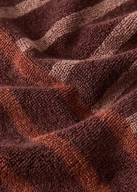 Cotton guest towel with two-tone stripes