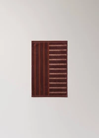 Cotton guest towel with two-tone stripes