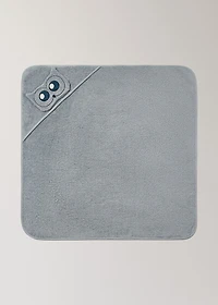 Children's terry cotton bath towel with owl design