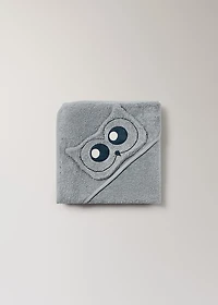 Children's terry cotton bath towel with owl design