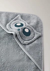 Children's terry cotton bath towel with owl design