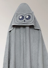 Children's terry cotton bath towel with owl design