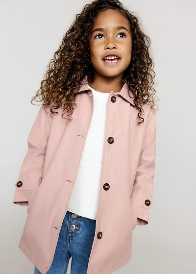 Cotton button-down trench coat