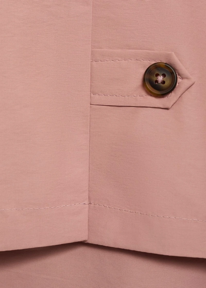 Cotton button-down trench coat