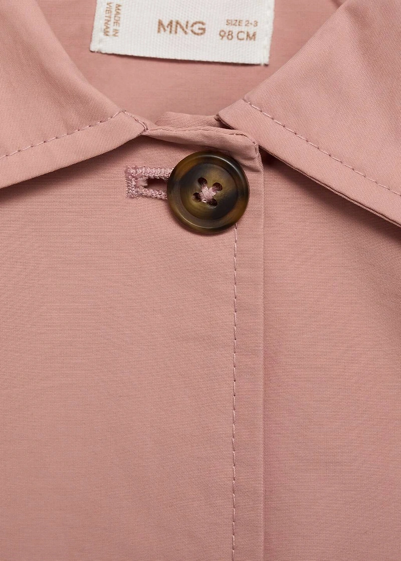 Cotton button-down trench coat