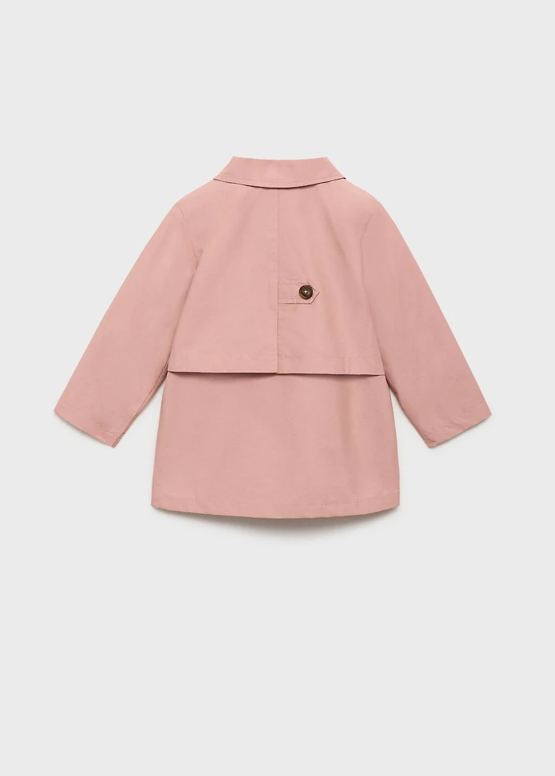 Cotton button-down trench coat