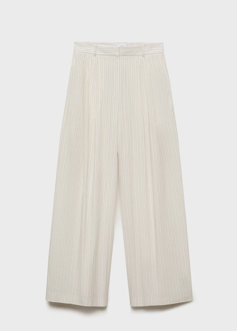 Wide-leg striped pants