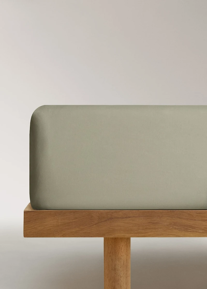 Percale cotton fitted sheet for 200 cm bed