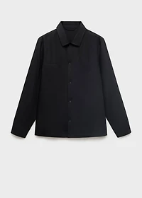Linen-blend jacket with pockets