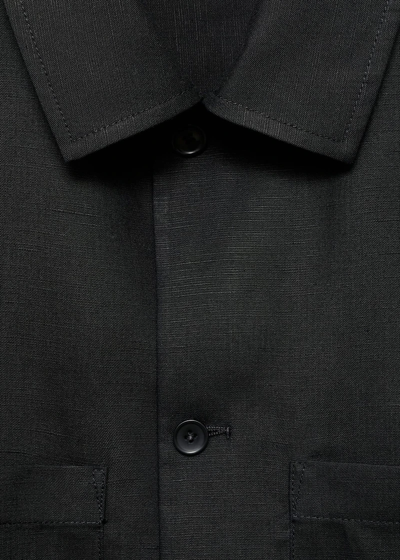 Linen-blend jacket with pockets