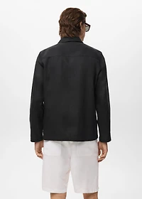 Linen-blend jacket with pockets