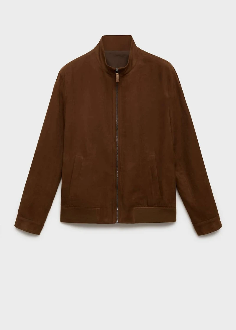 Suede leather-effect jacket