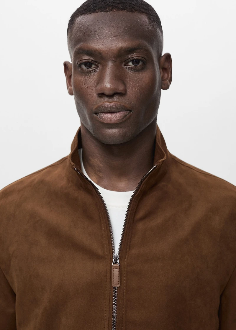 Suede leather-effect jacket