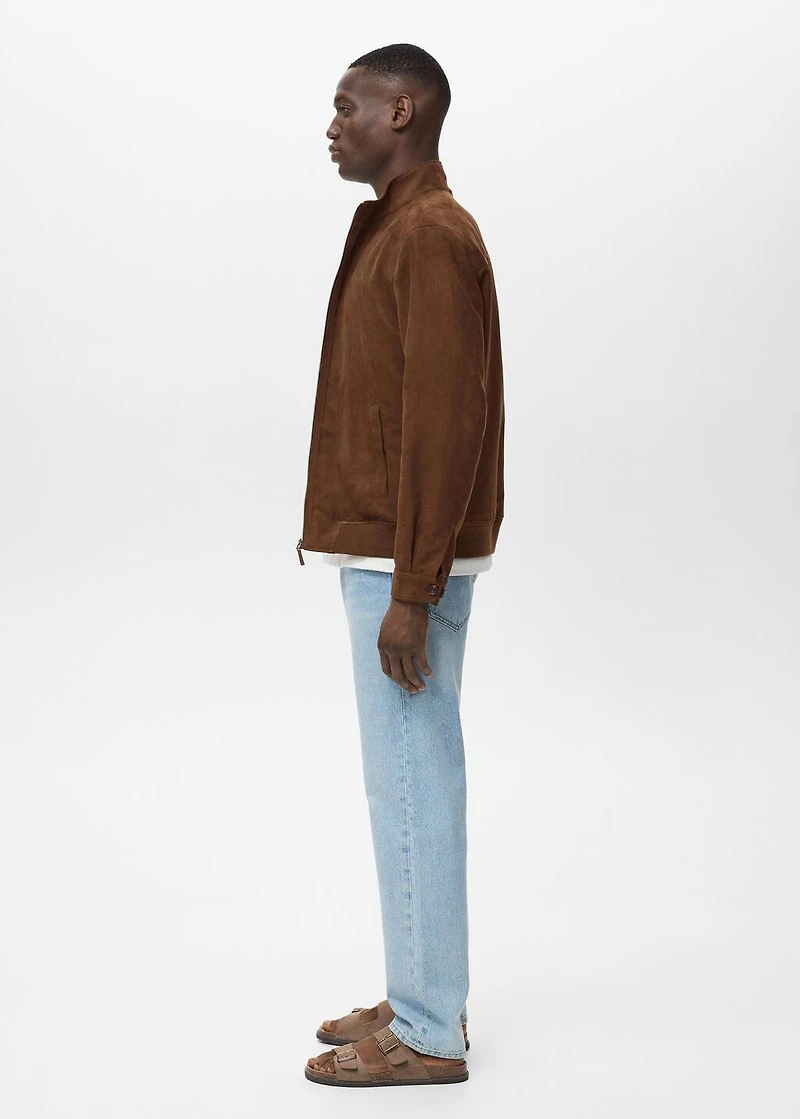 Suede leather-effect jacket