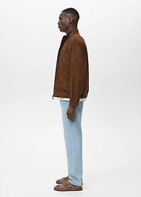 Suede leather-effect jacket