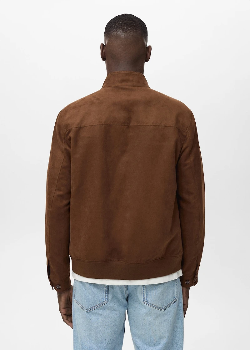 Suede leather-effect jacket